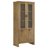 Orleans Furniture - Coaster - Adina 77-inch Tall Display Cabinet Distressed Light Brown - 193616